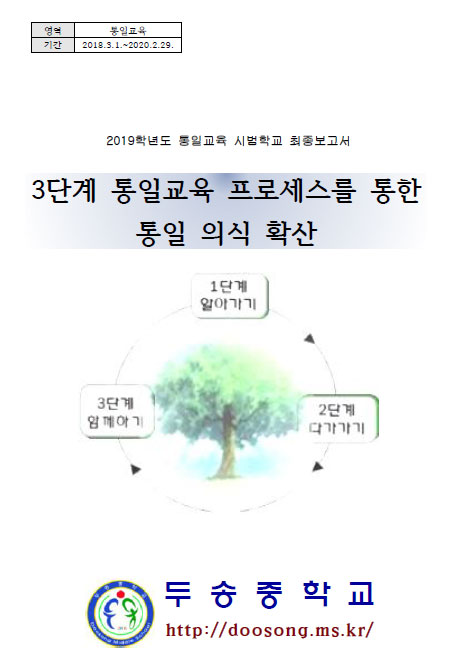2019년 연구학교 운영보고서 - 두송중